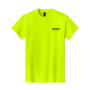 Hi-Vis Tee with Pocket - Safety Green (Front)